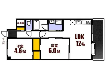 CASA SEGURA(2LDK/5階)の間取り写真