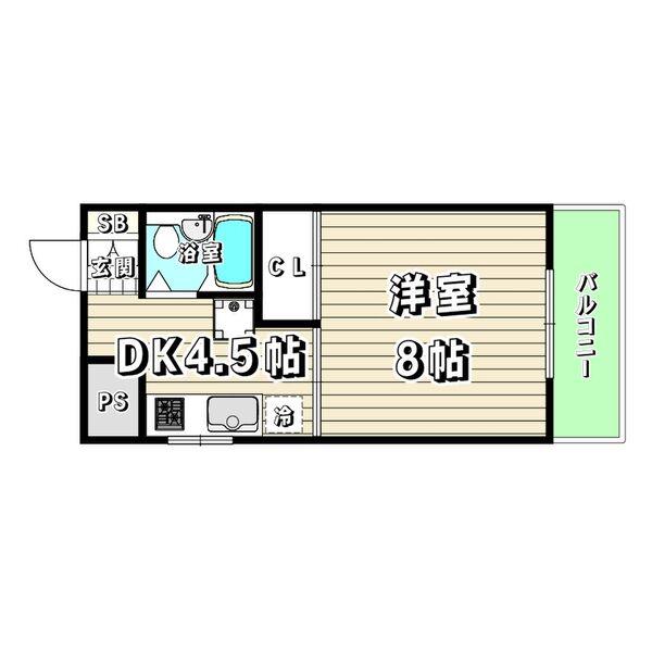 マノアハウス清住(1DK/3階)の間取り写真