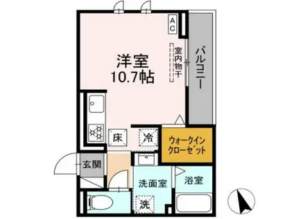 ビューハウス77(ワンルーム/1階)の間取り写真