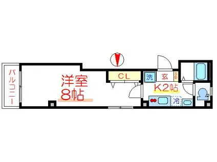 スウィートヴィレッジII(1K/5階)の間取り写真