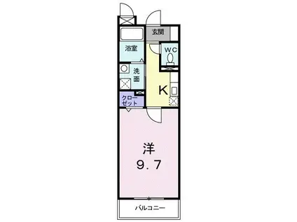 パインプラザ(1K/1階)の間取り写真