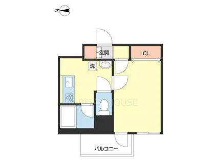 パリ・シャトー本町(1K/12階)の間取り写真