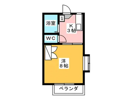 メゾンミカタA(1K/1階)の間取り写真