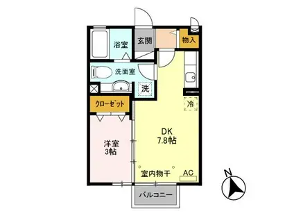 アヴァンセ(1DK/2階)の間取り写真