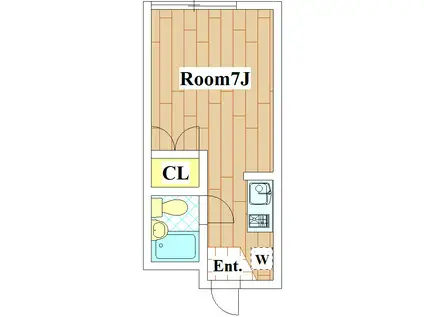 ベルメゾン尾山台(ワンルーム/1階)の間取り写真