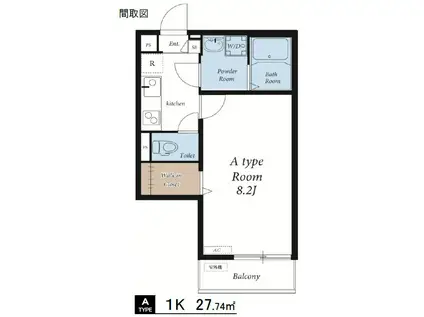 リブリ・ONE STAR(1K/1階)の間取り写真