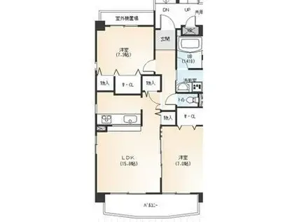 ステージ覚王山(2LDK/1階)の間取り写真