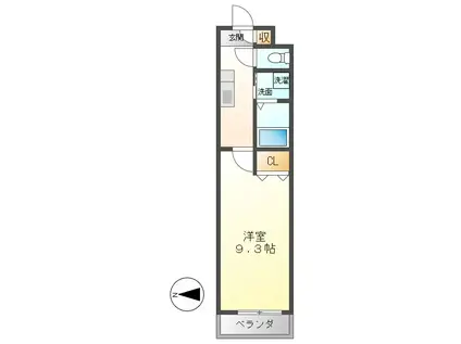 マルシェドミール(1K/3階)の間取り写真