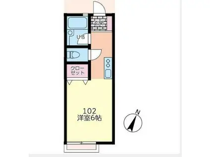 エクセレント六角橋(ワンルーム/1階)の間取り写真