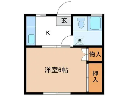 七五三第1ハイツ(1K/1階)の間取り写真