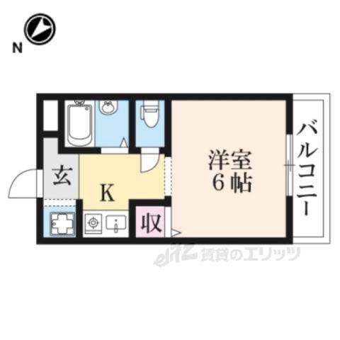 ベルクレスト(1K/1階)の間取り写真