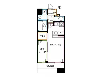 アジールコフレ中野坂上(1DK/11階)の間取り写真