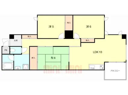 ビューラーささはら(3LDK/2階)の間取り写真