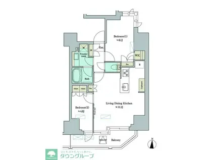 BRILLIA IST 錦糸公園(2LDK/10階)の間取り写真
