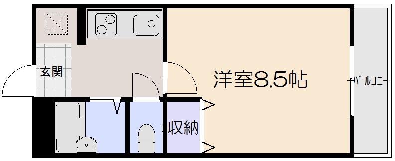 クオリティーV(1K/3階)の間取り写真