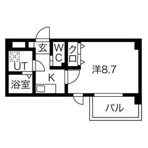 シエテ南塚口(1K/4階)の間取り写真