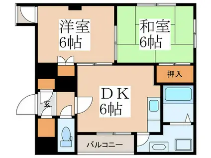 リベルテタカハシ(2DK/3階)の間取り写真