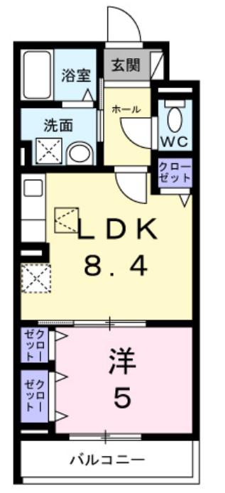 ヒカルサ尼崎神崎町(1LDK/3階)の間取り写真