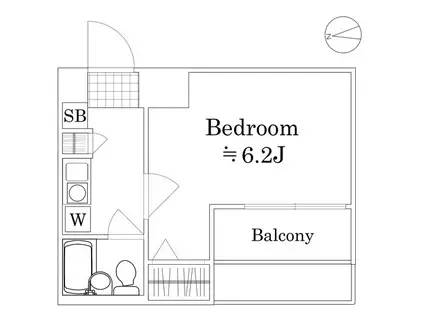 ライオンズマンション府中桜通(1K/1階)の間取り写真