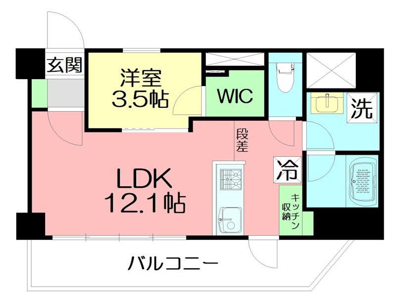 GRANDREVE茅ヶ崎幸町(1LDK/7階)の間取り写真