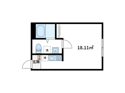 CLAUDIA SHIBAMATA(ワンルーム/4階)の間取り写真