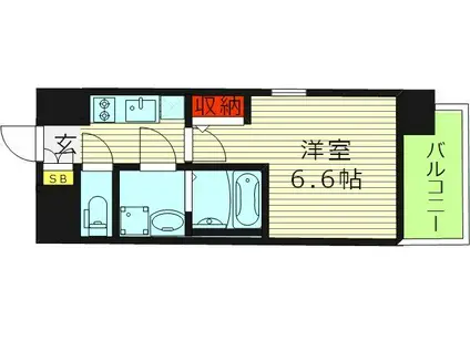 エスリード大阪城南グランデュクス(1K/7階)の間取り写真