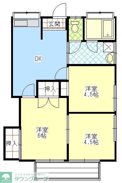 座間コーポ(3DK/2階)の間取り写真
