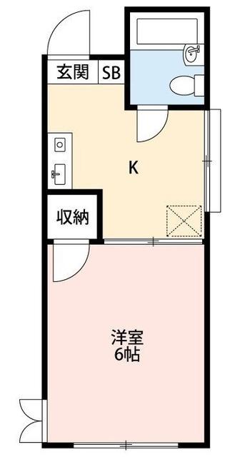 メゾン泉水(1K/2階)の間取り写真