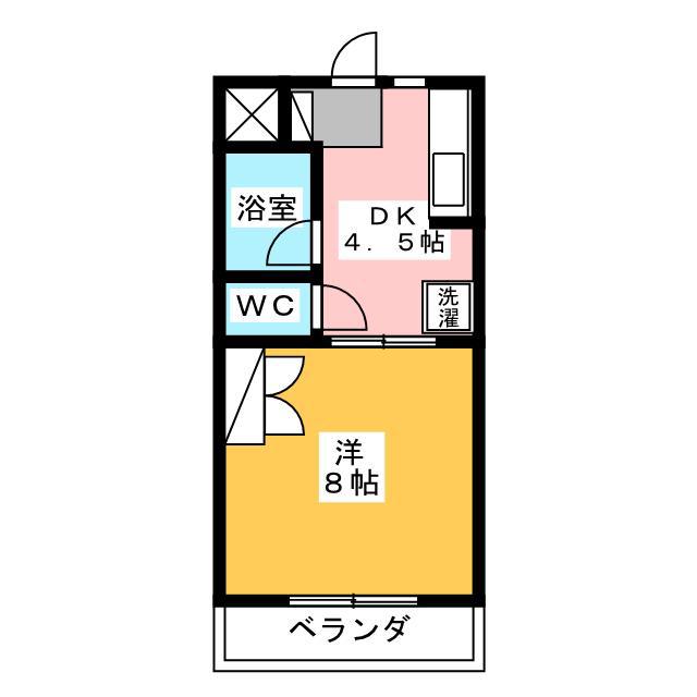 グローリアルS(1DK/2階)の間取り写真