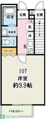 キャメル狭山市入間川(1K/1階)の間取り写真
