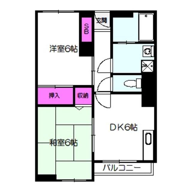 都島岡本マンション(2DK/3階)の間取り写真