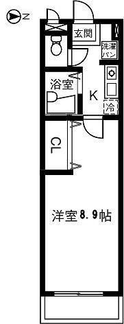 CASA INABA(1K/1階)の間取り写真