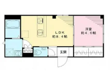 ベルプラージュ池上(1LDK/1階)の間取り写真