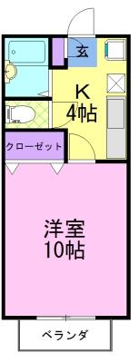 コーポ吉田(1K/2階)の間取り写真