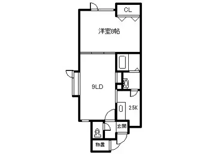 リバーサイドフォレスト(1LDK/2階)の間取り写真