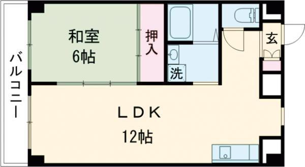 アサヒコート(1LDK/1階)の間取り写真