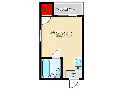 コーポ北中振(ワンルーム/4階)の間取り写真