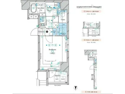 ガリシア森下エストゥディオIII(1K/4階)の間取り写真