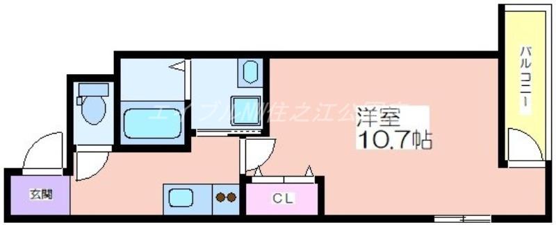 フジパレス住吉長居I番館(1K/3階)の間取り写真