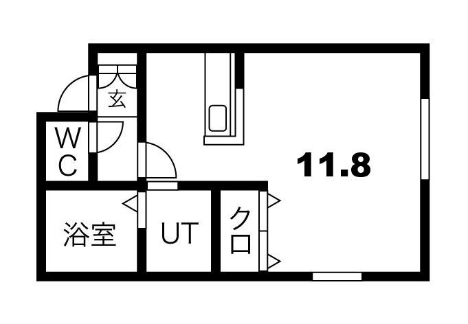 フォレスタ広葉町N(1K/2階)の間取り写真