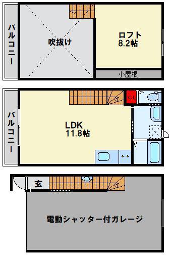 GARAXIA385(ワンルーム/1階)の間取り写真