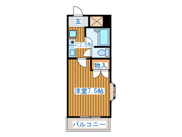 フォレスタはちまん(1K/5階)の間取り写真