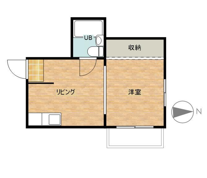スタジオ108茨木(1DK/1階)の間取り写真