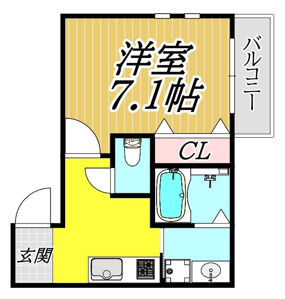 フジパレス阪急武庫之荘駅西II番館(1K/2階)の間取り写真