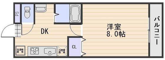 ピア大元駅前(1DK/3階)の間取り写真