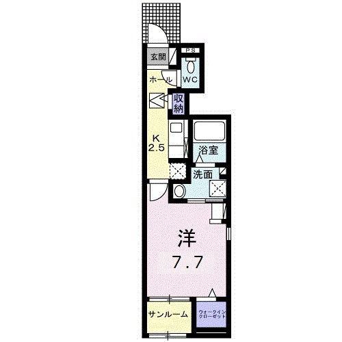 メゾン・ド・YU III(1K/1階)の間取り写真