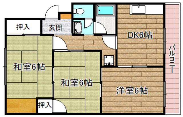 LEGAL MAISON津之江I(3DK/3階)の間取り写真