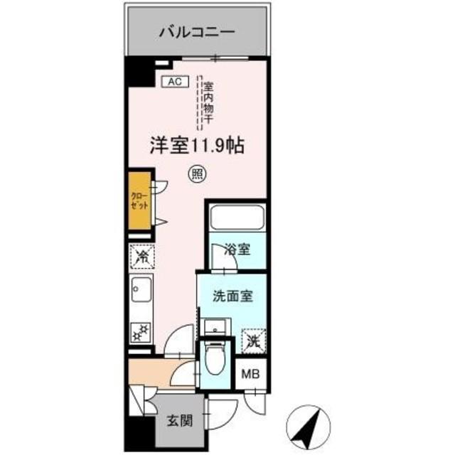 KYOKUYOUモダンベース天神(ワンルーム/5階)の間取り写真