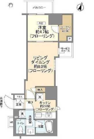 パークリュクス本駒込ステーションプレミア(1LDK/15階)の間取り写真