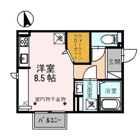 エトワールウィット(ワンルーム/2階)の間取り写真